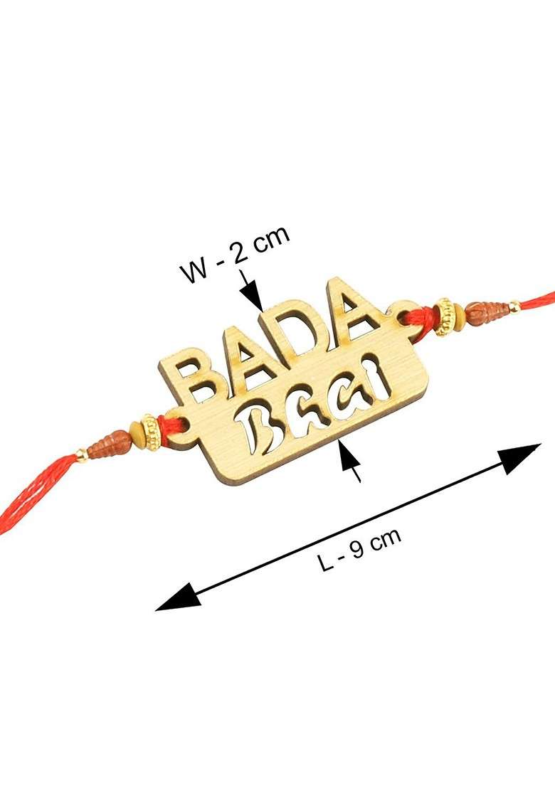 Set Of 2 Crystal Studded And Beaded Rakhi With Pooja Thali - Indya