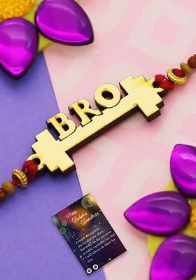 Unisex Set Of 2 Rakhi With Roli Chawal 1 Greeting Card And Pooja Thali