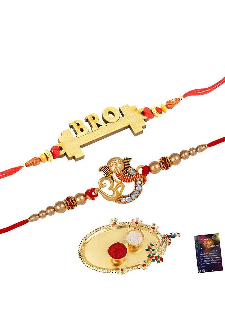 Unisex Set Of 2 Bhaiya Bhabhi Rakhis - Indya