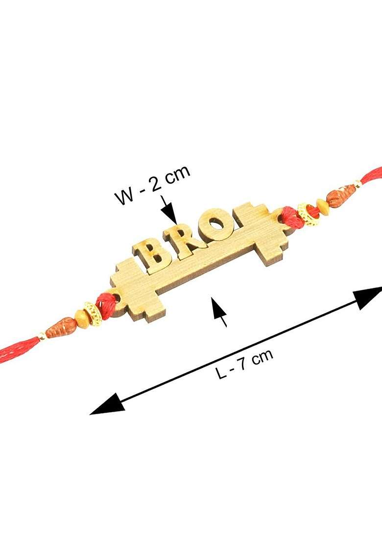 Set Of 2 Stone Studded Thread Rakhis - Indya