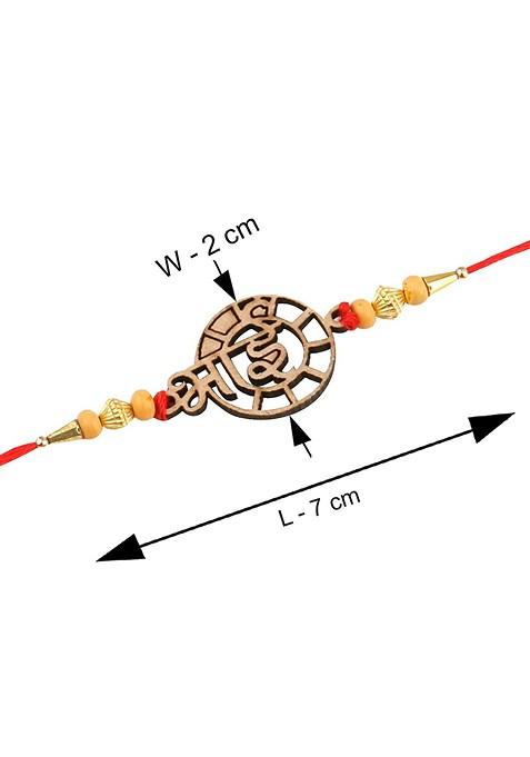 Unisex Set Of 2 Rakhis With Roli Chawal 1 Greeting Card And Pooja Thali