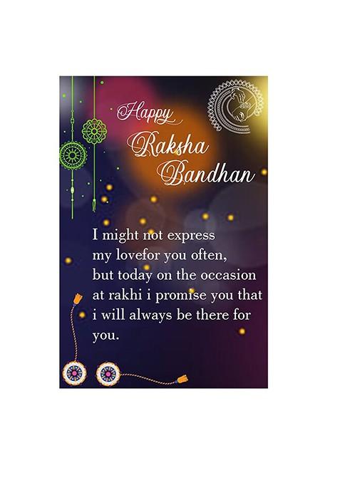 Unisex Set Of 2 Rakhis With Roli Chawal 1 Greeting Card And Pooja Thali