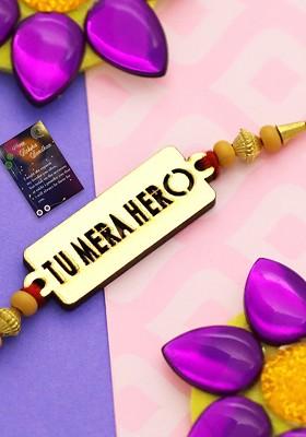 Unisex Set Of 2 Charm Rakhis With Roli Chawal 1 Greeting Card And Pooja Thali