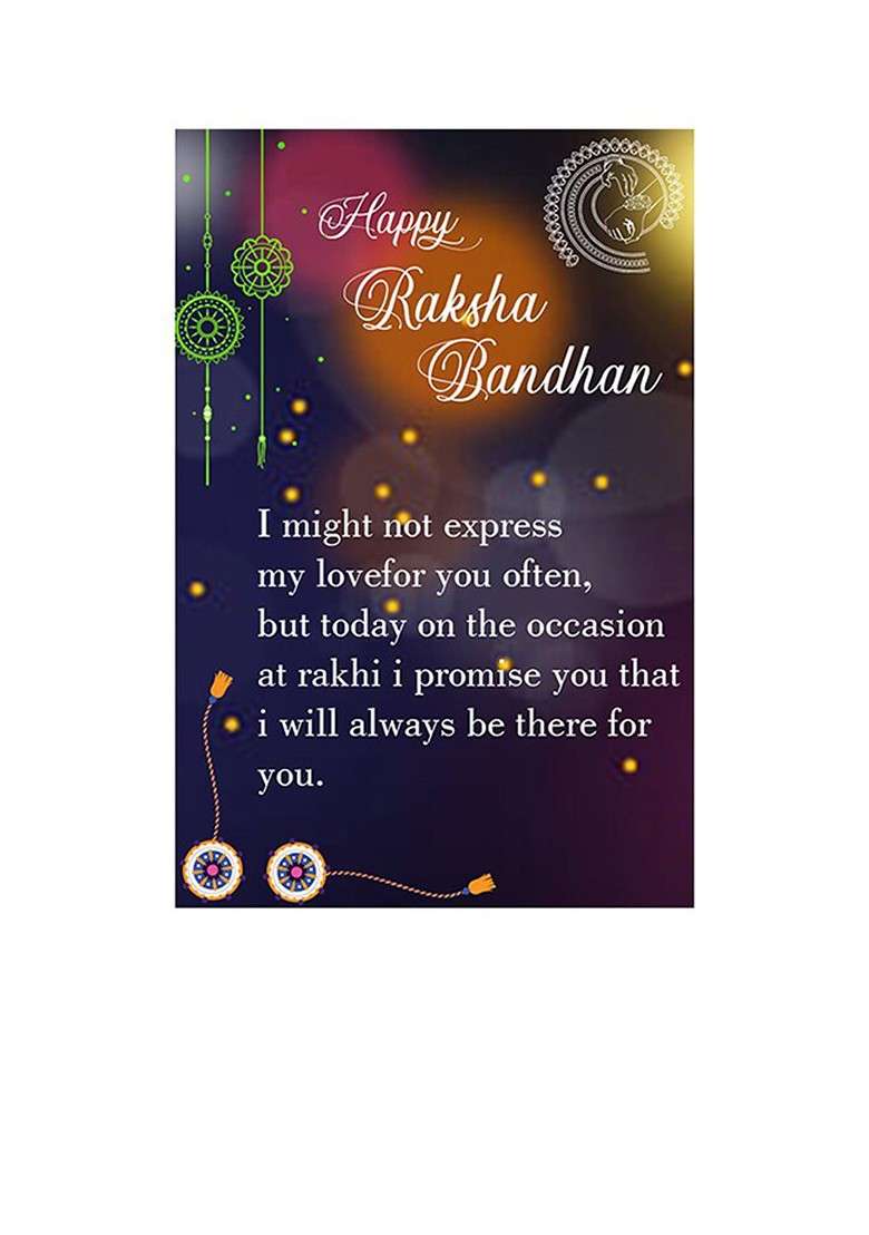 Set Of 2 Charm Bracelet Rakhis With Roli Chawal 1 Greeting Card And Pooja Thali - Indya