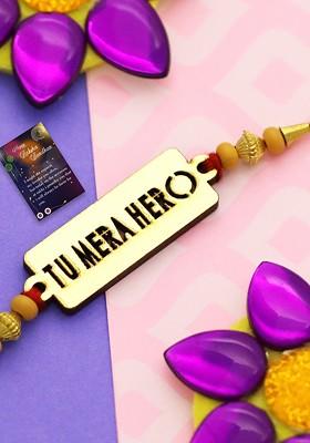 Unisex Set Of 2 Charm Rakhis With Roli Chawal 1 Greeting Card And Pooja Thali