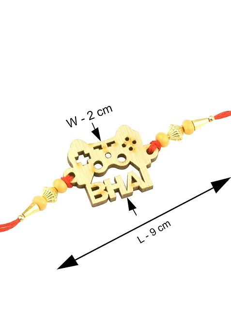 Unisex Set Of 2 Rakhis With Roli Chawal 1 Greeting Card And Pooja Thali