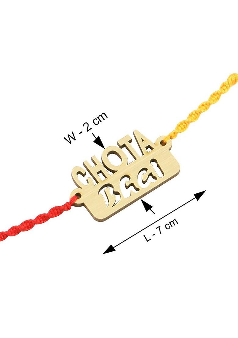 Unisex Set Of 2 Beaded Rakhi With Roli Chawal 1 Greeting Card And Pooja Thali