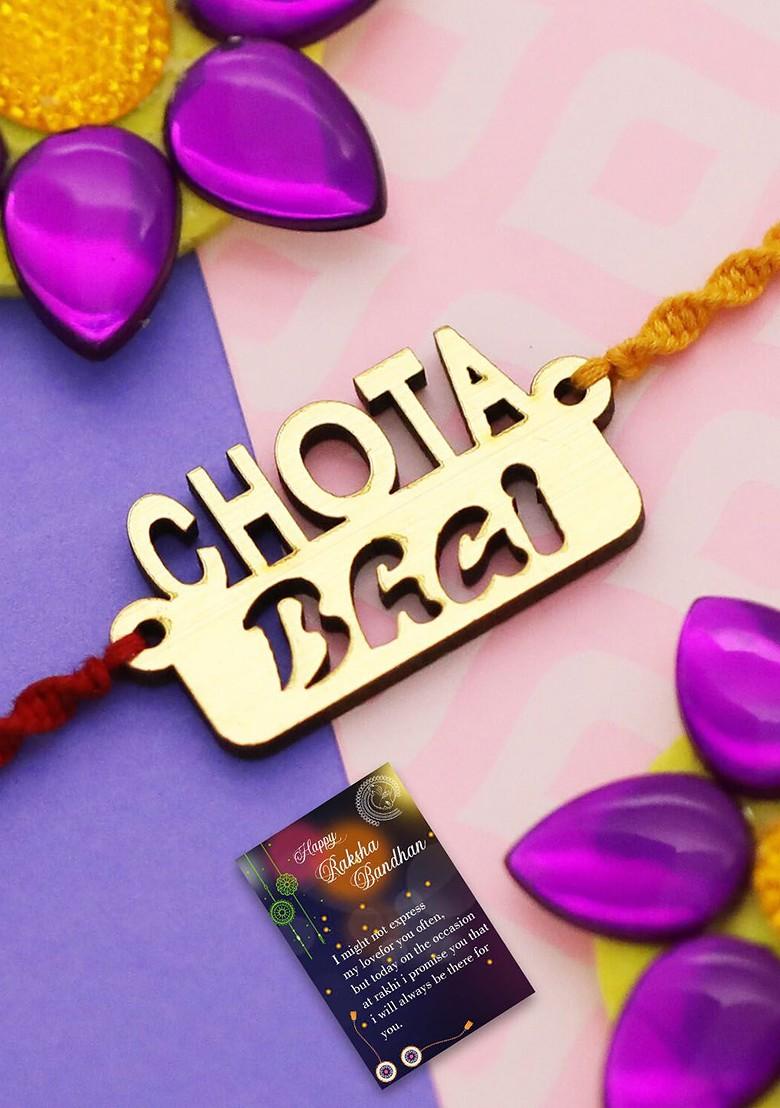 Unisex Set Of 2 Beaded Rakhi With Roli Chawal 1 Greeting Card And Pooja Thali