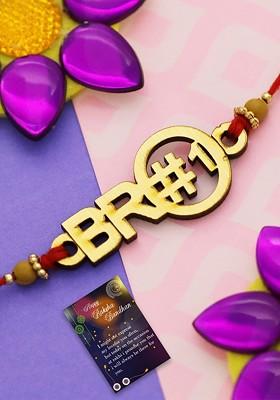 Set Of 2 Beaded Rakhis With Roli Chawal 1 Greeting Card And Pooja Thali