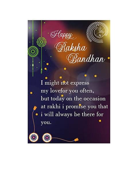 Unisex Set Of 2 Stone Studded And Beaded Rakhi With Roli Rice And Greeting Card