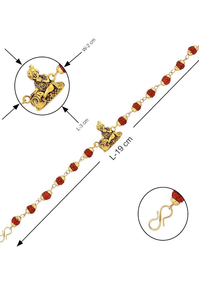Set Of 2 Stone Studded And Beaded Rakhi With Roli Rice And Greeting Card - Indya