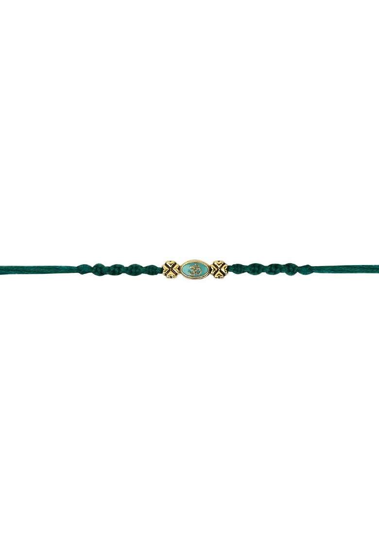 Om Thread Rakhi With Roli Chawal And Rakshabandhan Card - Indya