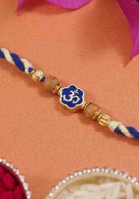 Om Thread Rakhi With Roli Chawal And Rakshabandhan Card