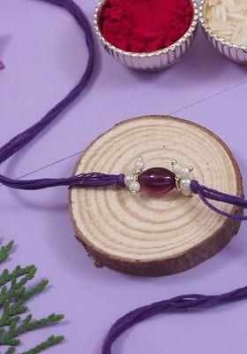 Kundan Pearl Beaded Bhaiya Rakhi