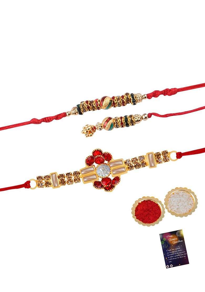 Set Of 2 Bhabhi Bhaiya Thread Rakhi - Indya