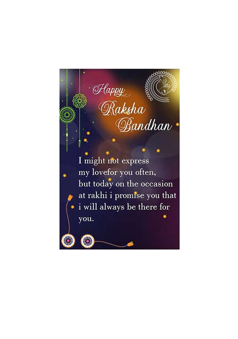 Set Of 2 Bhabhi Bhaiya Thread Rakhi With Greeting Card And Roli Chawal - Indya
