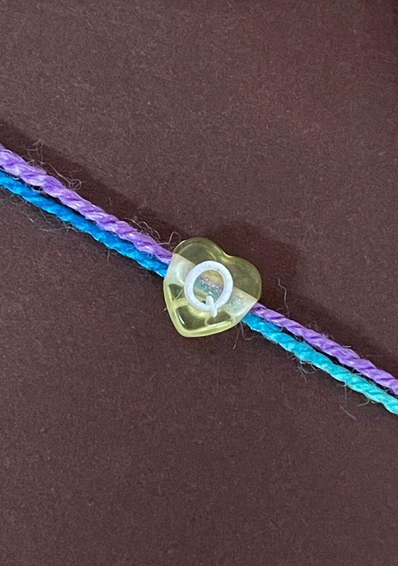 Boys Q Alphabet Charm Detail Rakhi - Indya