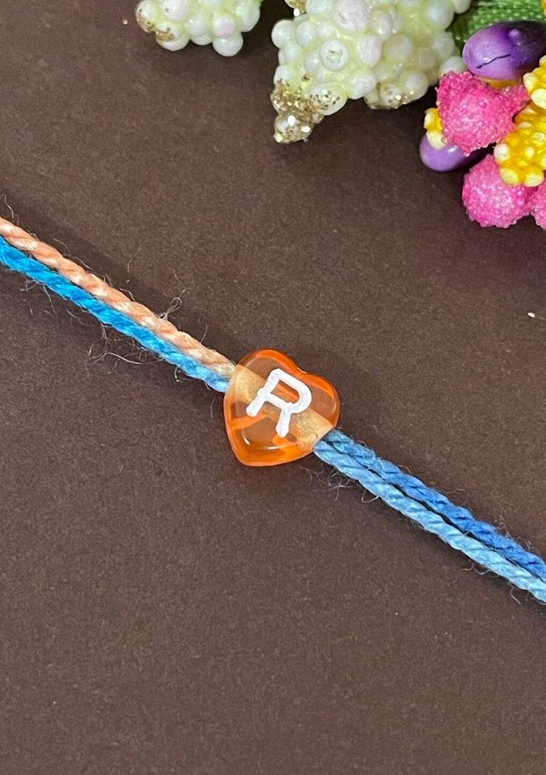 R Alphabet Charm Detail Rakhi - Indya