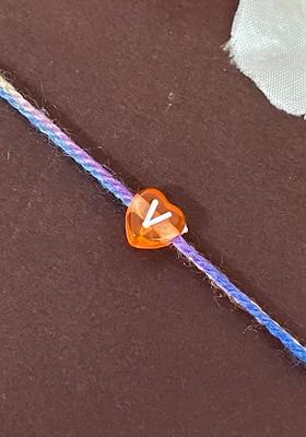 V Alphabet Charm Detail Rakhi