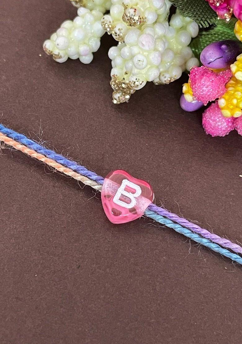 B Alphabet Charm Detail Rakhi - Indya