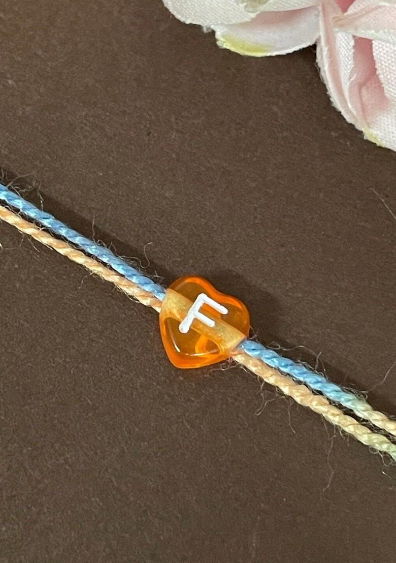 Boys F Alphabet Charm Detail Rakhi - Indya