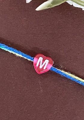 Boys M Alphabet Charm Detail Rakhi