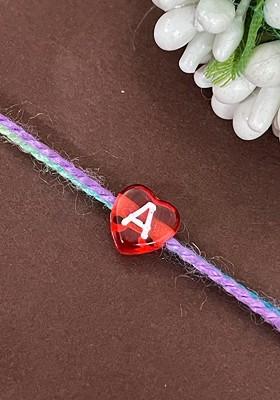 A Alphabet Charm Detail Rakhi