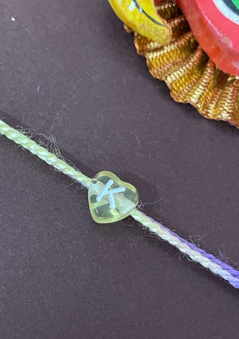 K Alphabet Charm Detail Rakhi - Indya