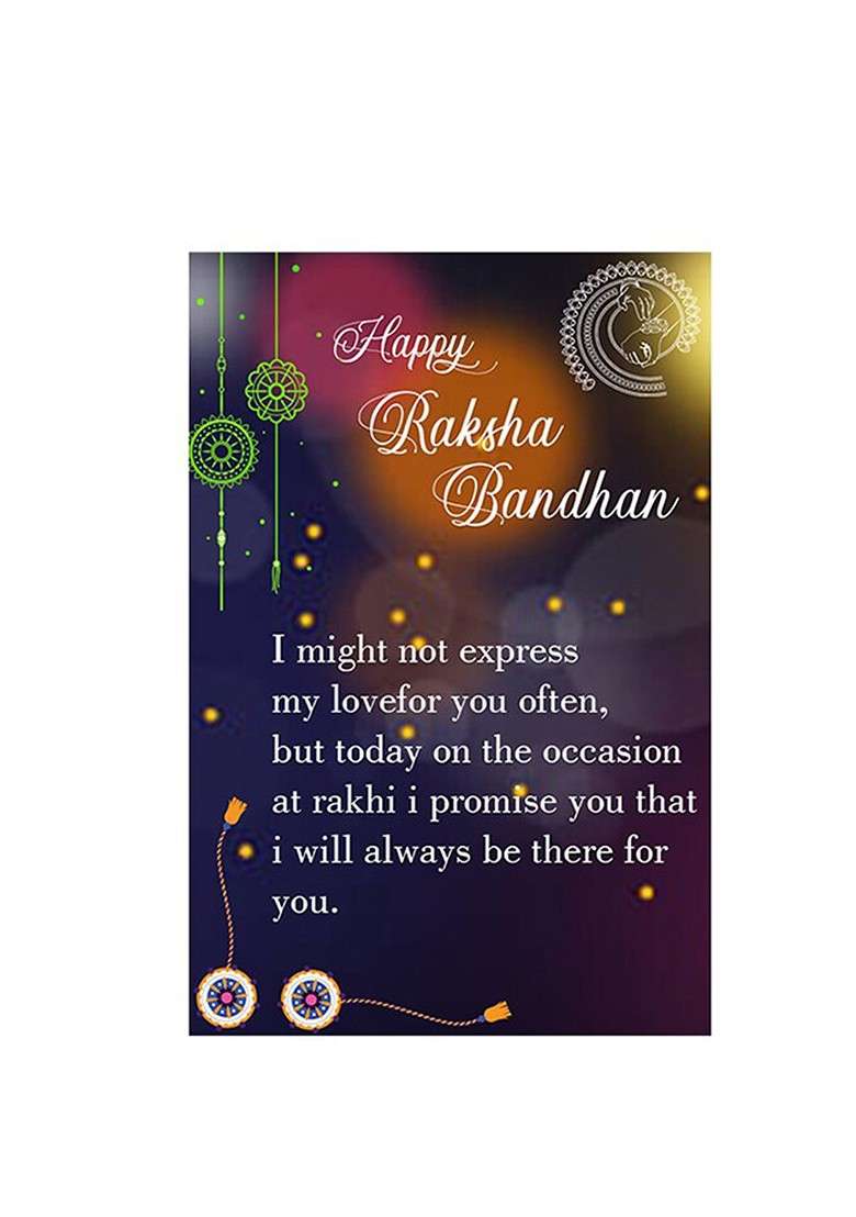 Set Of 2 Bhaiya Bhabhi Rakhi With Roli Chawal And Greeting Card - Indya