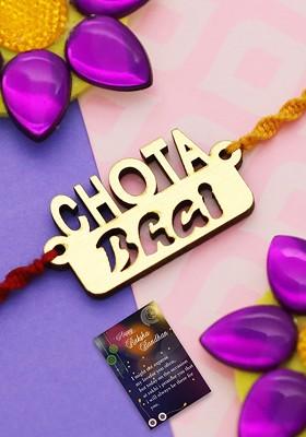 Set Of 2 Gold Plated Chota Baai And Om Bracelet Rakhis