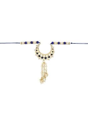 Women Kundan Studded And Pearl Beaded Hanging Lumba Rakhi