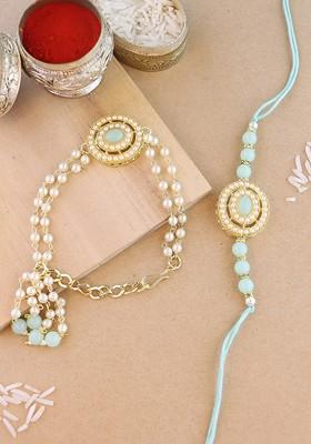 Bhaiya Bhabhi Rakhi Set With Roli Chawal And Card