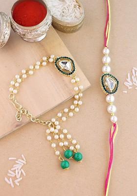 Bhaiya Bhabhi Rakhi Set With Roli Chawal And Card