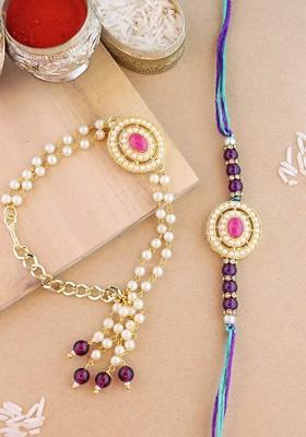 Bhaiya Bhabhi Rakhi Set With Roli Chawal And Card