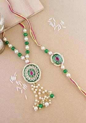 Bhaiya Bhabhi Rakhi Set With Roli Chawal And Card