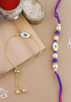 Bhaiya Bhabhi Rakhi Set With Roli Chawal And Card