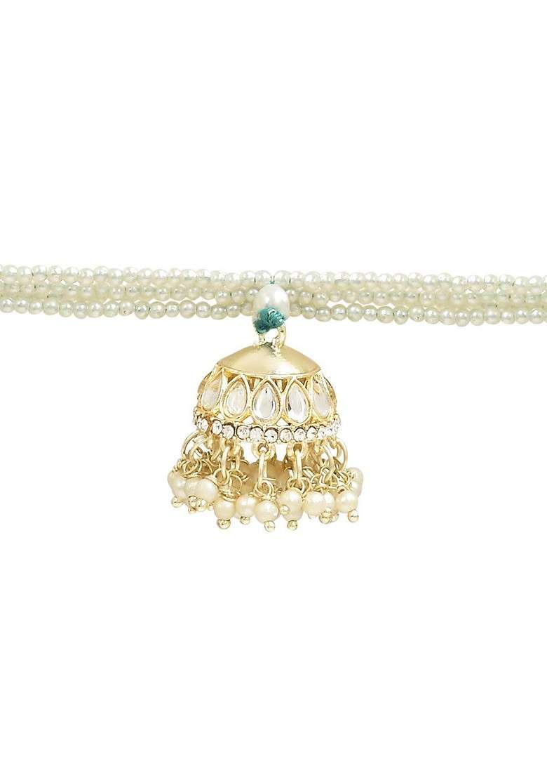 Set Of 2 Kundan Studded Hanging Lumba Rakhis - Indya