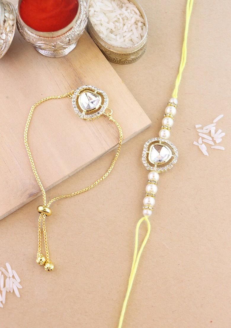 Bhaiya Bhabhi Rakhi Set With Roli Chawal And Card