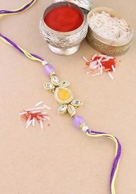 Kundan Studded Thread Rakhi