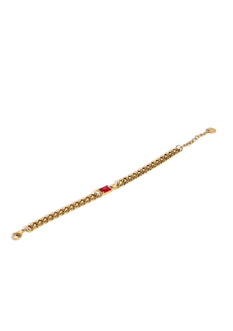 Gold Plated Stainless Steel Bracelet Rakhi With Greeting Card Roli Chawal - Indya