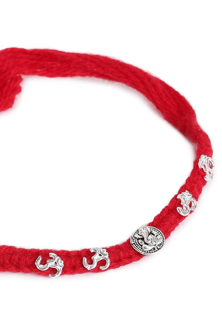 Men Om Charm Rakhi With Roli And Chawal - Indya