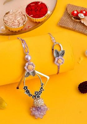 Set Of 2 Beaded Bhaiya Bhabhi Rakhi