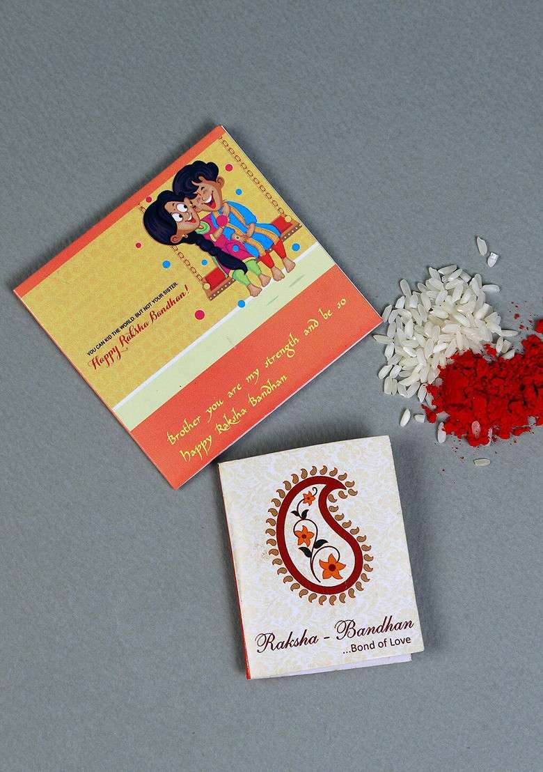 Unisex Set Of 2 Sea Shell Beaded Bhaiya Bhabhi Rakhis - Indya