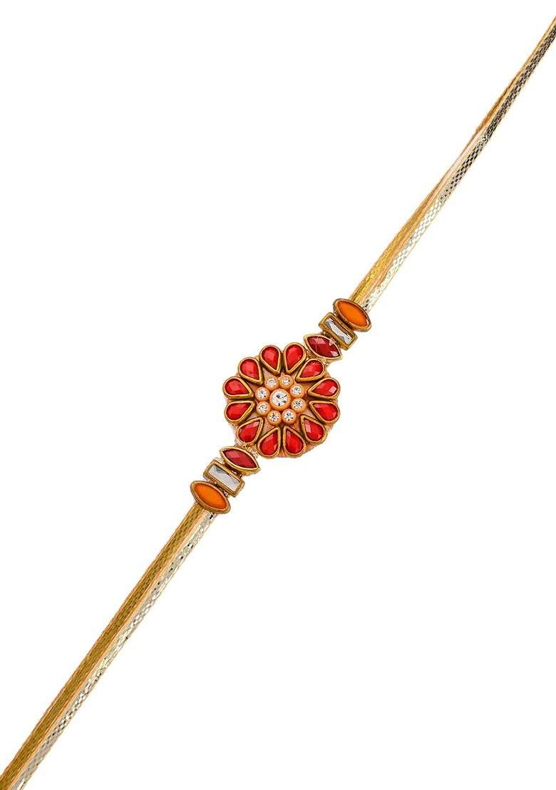 Kundan And Beaded Rakhi - Indya