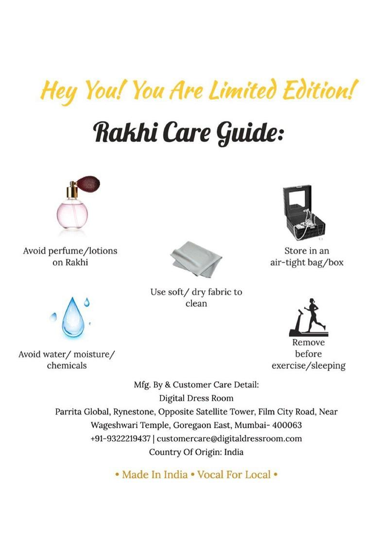 Gold Plated Letter "S Initial And Evil Eye Charm Rakhi - Indya