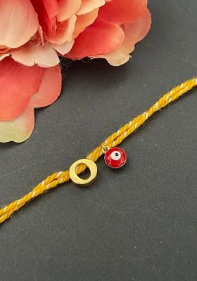 O Alphabet And Evil Eye Charm Rakhi