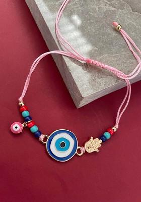 Evil Eye And Beaded Thread Rakhi