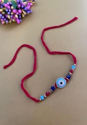 Gold Plated Evil Eye And Thread Rakhi