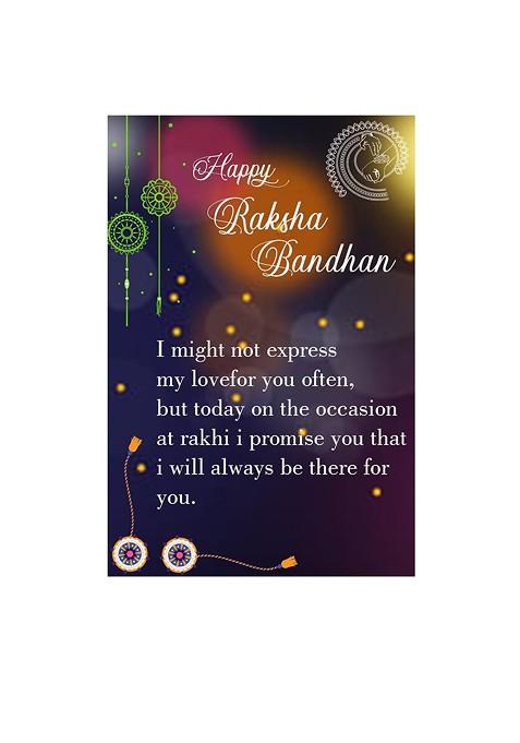 Gold Toned And Red 4 Rakhi With Roli Chawal And Greeting Card