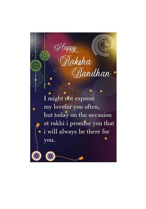 Gold Toned And Red Bhaiya Rakhi For Bhai With Roli Chawal And Greeting Card